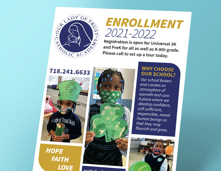Our Lady of Trust CA – Enrollment Pre-K, Universal 3-K, K-8th 2021 -2022