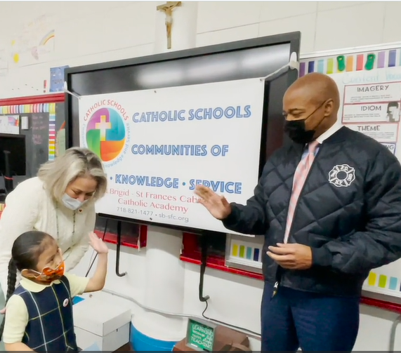 MAYOR ERIC ADAMS VISITS ST. BRIGID-ST. FRANCES CATHOLIC ACADEMY