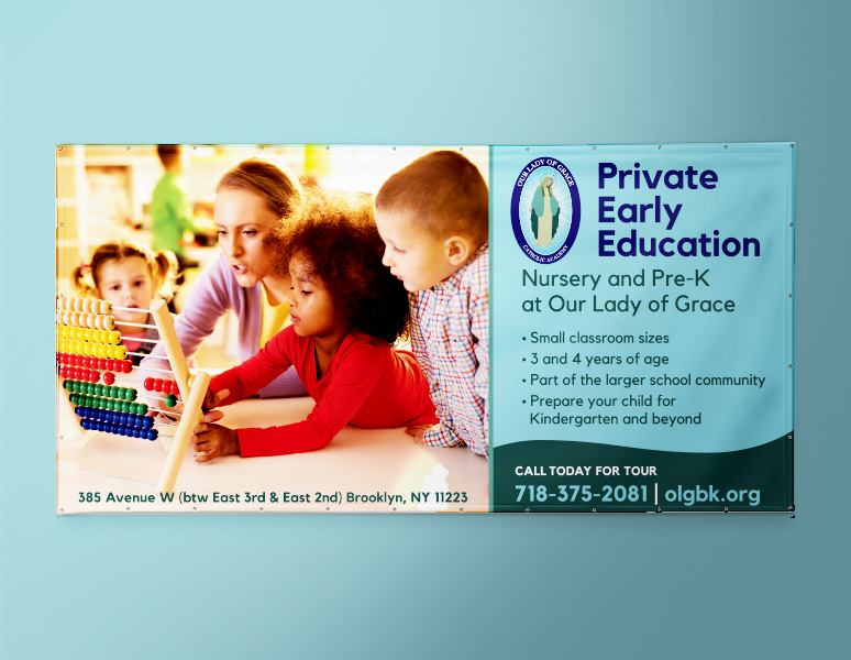 Our Lady of Grace CA – Nursery & Pre-K Vinyl Banner