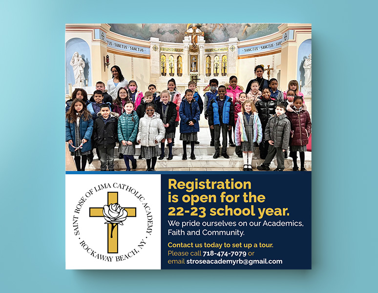 Saint Rose of Lima CA – Open Registration Social Media Post