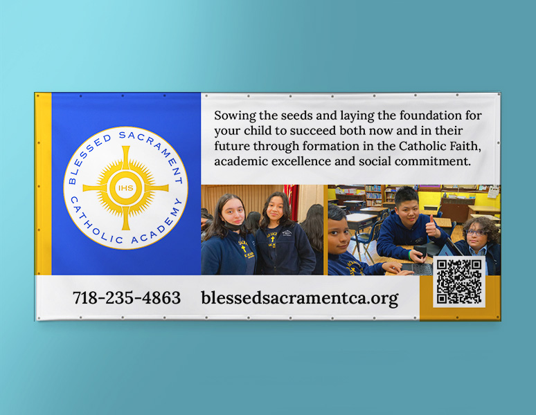 Blessed sacrament CA – Outside Banner