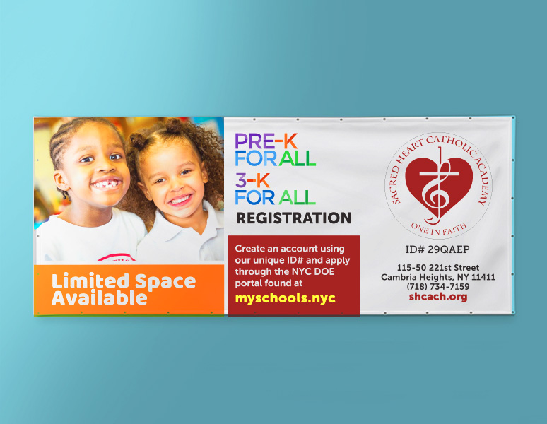 Sacred Heart CA Cambira – Outside Banner – Pre-k Campaing